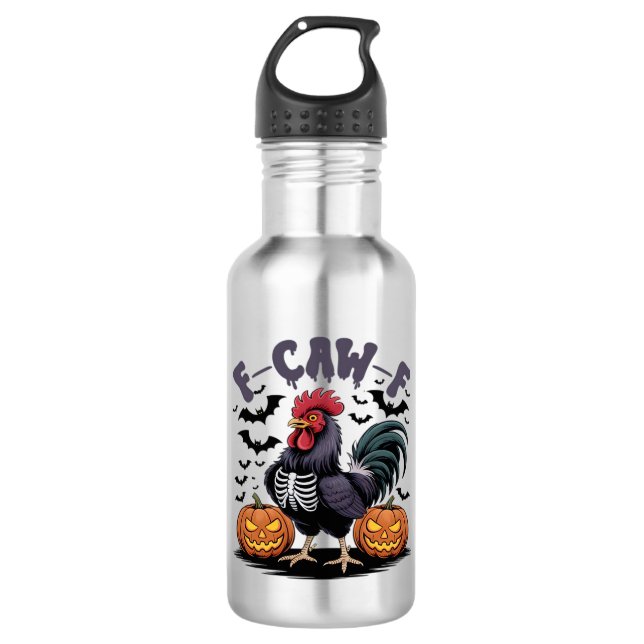 F-Caw-F Humour Crow Funny Gothic 710 Ml Water Bottle (Front)