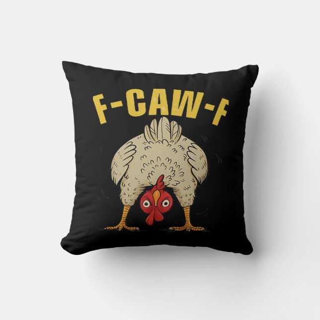 F-Caw-F Humour Gothic Crow Funny Aesthetic Style Cushion (Front)