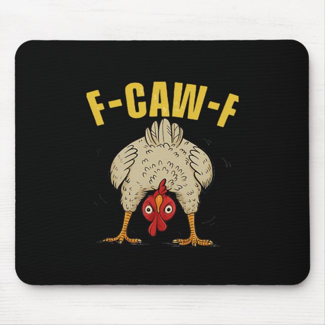 F-Caw-F Humour Gothic Crow Funny Aesthetic Style Mouse Pad (Front)