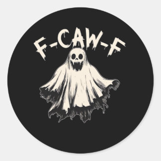 F-Caw-F Humour Retro Classic Classic Round Sticker