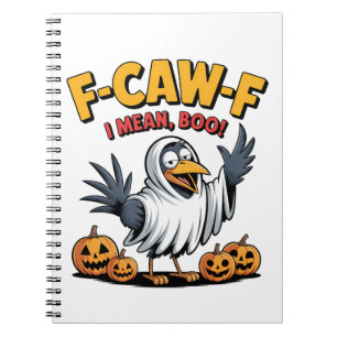 F-Caw-F I Mean Boo Funny Spooky Halloween Skull Notebook