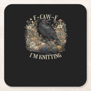 F-Caw-F I'm Knitting Creative Casual Square Paper Coaster