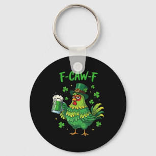 F Caw F Irish Rooster Funny Bird Chicken Whisperer Key Ring