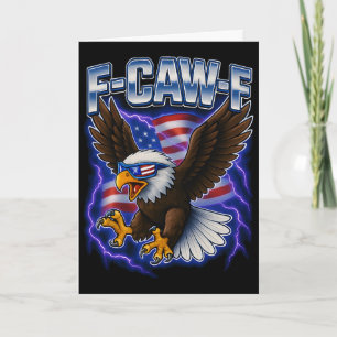 F Caw F Ld Eagle 4th Of July American Flag Merica  Card