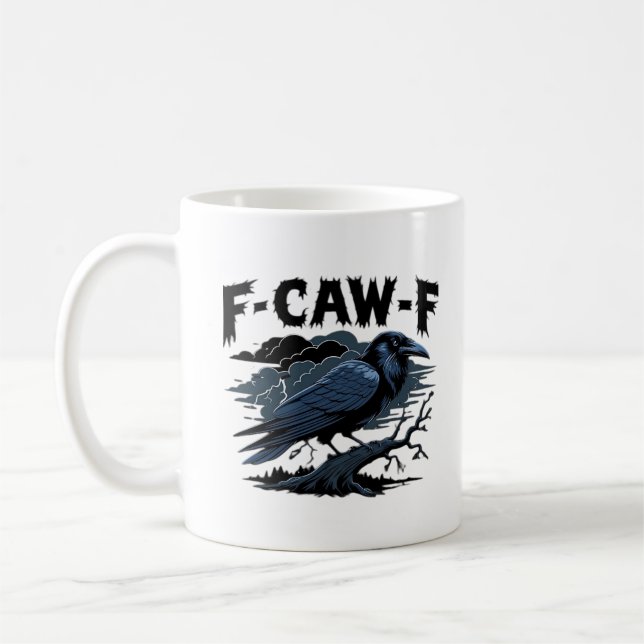 F-Caw-F Minimal Clean Coffee Mug (Left)