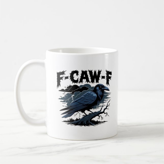 F-Caw-F Minimal Clean Design Coffee Mug (Left)