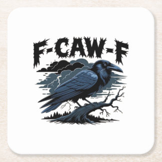 F-Caw-F Minimal Clean Design Square Paper Coaster