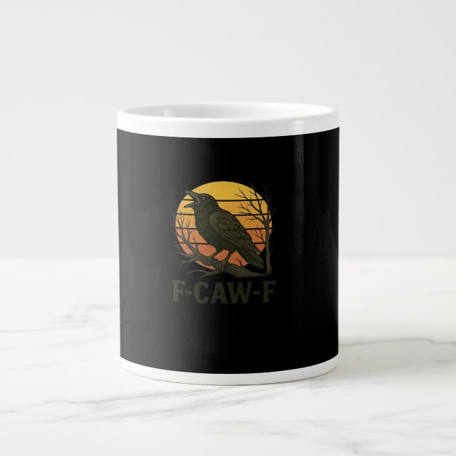 F-Caw-F Minimal Clean Large Coffee Mug (Front)