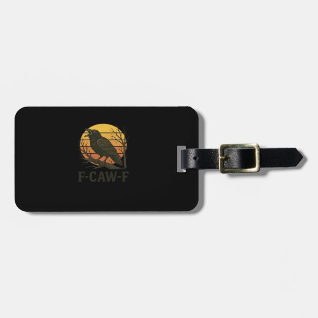 F-Caw-F Minimal Clean Luggage Tag (Front Horizontal)