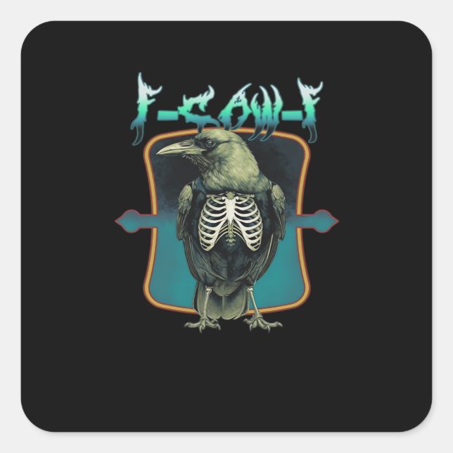 F-Caw-F Minimal Design Square Sticker (Front)