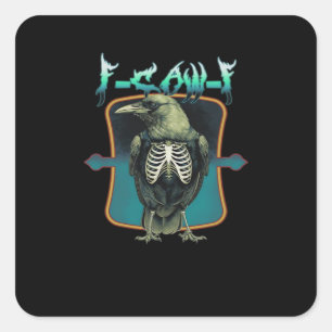 F-Caw-F Minimal Design Square Sticker