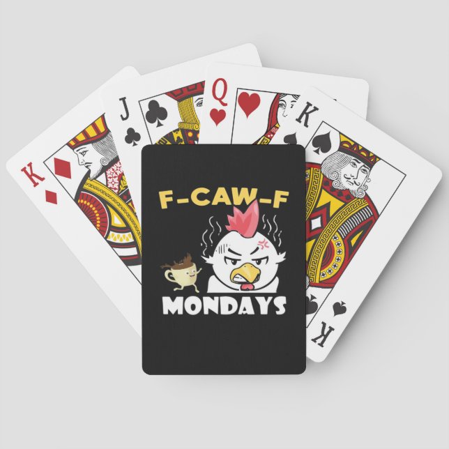 F-Caw-F Mondays Classic Minimal Clean Playing Cards (Back)