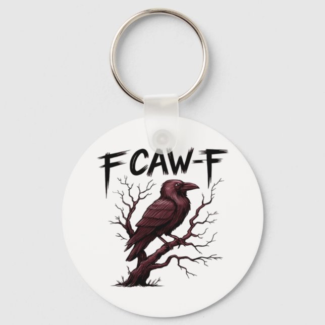 F-Caw-F Raven Classic Key Ring (Front)