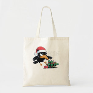 F-caw-f Raven Crow Xmas Tree Christmas Raven Tote Bag