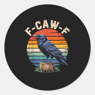 F-Caw-F Raven Moon Gothic Halloween Crow Bird Love Classic Round Sticker