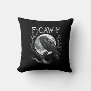 F-Caw-F Raven Moon Gothic Halloween Crow Bird Love Cushion