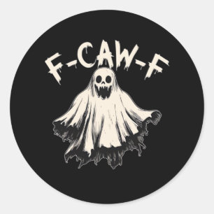 F-Caw-F Raven Retro Classic Classic Round Sticker