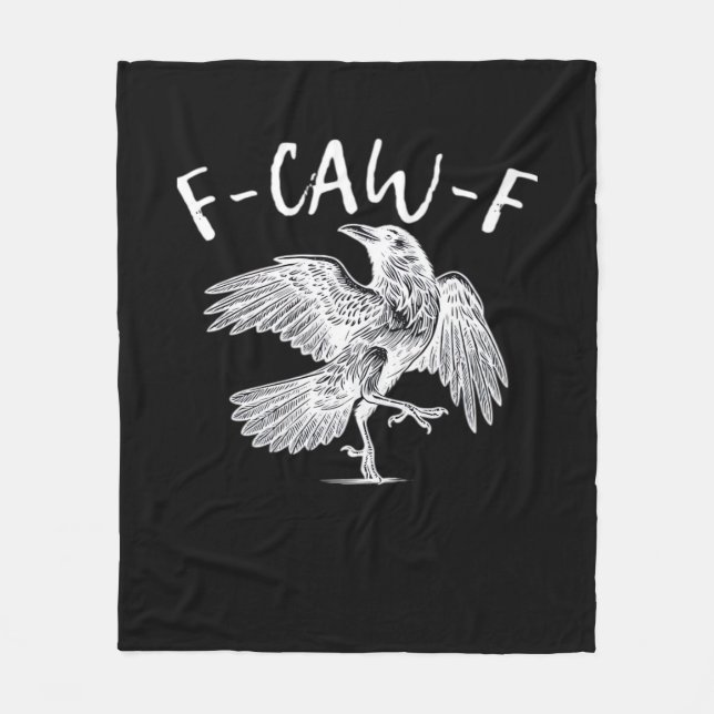 F-Caw-F Raven Retro Classic Fleece Blanket (Front)