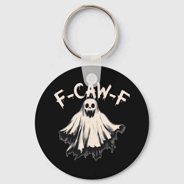 F-Caw-F Raven Retro Classic Key Ring (Front)