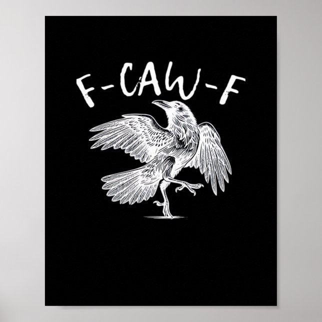 F-Caw-F Raven Vintage Graphic Poster (Front)