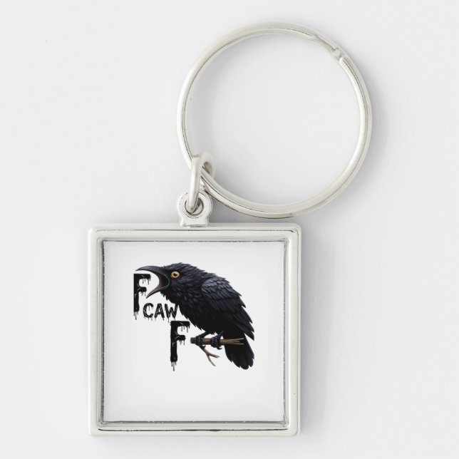 F Caw F Retro Classic Key Ring (Front)
