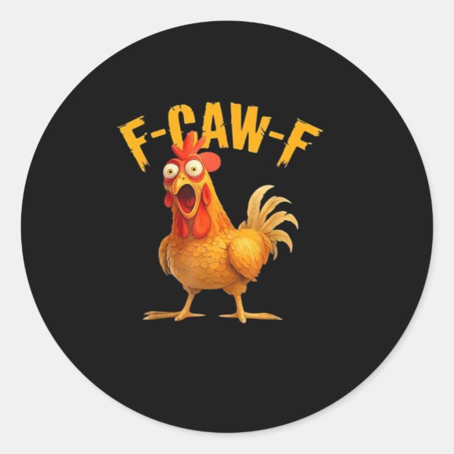 F-Caw-F Retro Classic Round Sticker (Front)