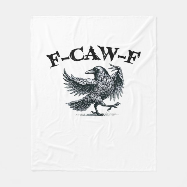 F-Caw-F Retro Style Fleece Blanket (Front)