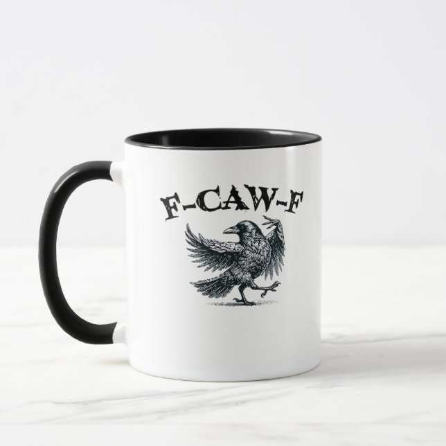 F-Caw-F Retro Style Mug (Left)