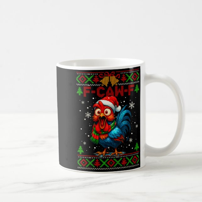 F Caw F Rooster Funny Bird Fcawf Chicken Whisperer Coffee Mug (Right)