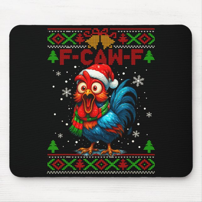 F Caw F Rooster Funny Bird Fcawf Chicken Whisperer Mouse Pad (Front)