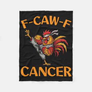 F-caw-f Rooster Meme Funny Chicken Humour Joke Fca Fleece Blanket
