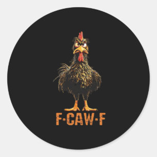 F-Caw-F Simple Clean Classic Round Sticker