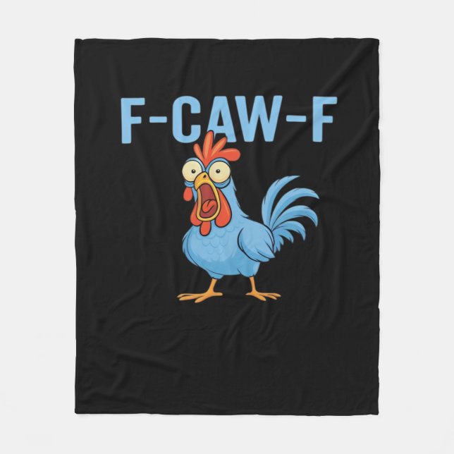 F-Caw-F Swearing Chicken Classic Retro Style Fleece Blanket (Front)