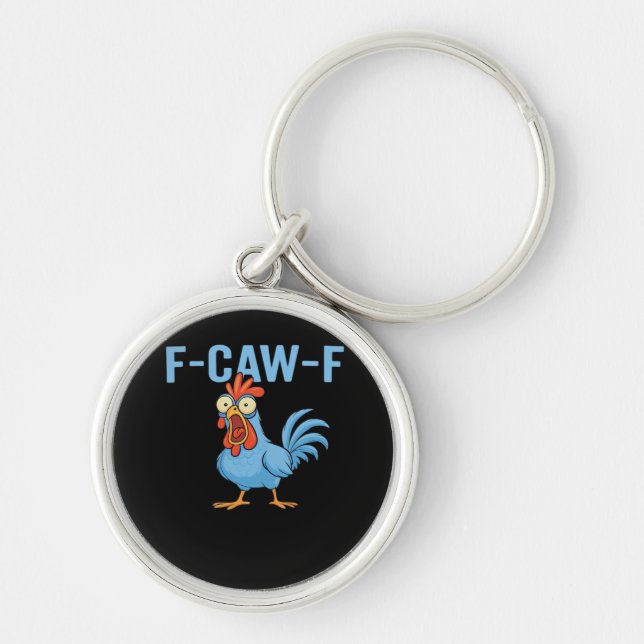 F-Caw-F Swearing Chicken Classic Retro Style Key Ring (Front)