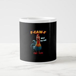 F-Caw-F The Funny Chicken Humor F-Caw-F Rooster Large Coffee Mug