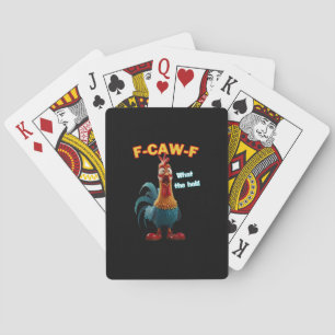 F-Caw-F The Funny Chicken Humour F-Caw-F Rooster Playing Cards