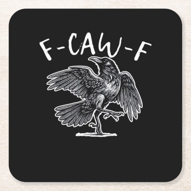 F-Caw-F Trendy Casual Square Paper Coaster (Front)