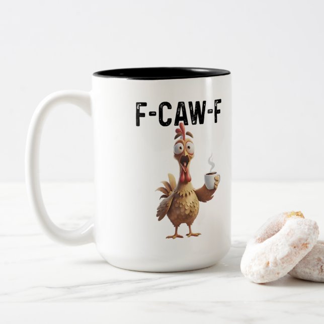 F CAW F Two-Tone COFFEE MUG (With Donut)