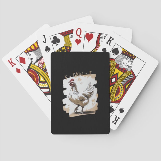 F-Caw-F Vintage Graphic Playing Cards (Back)