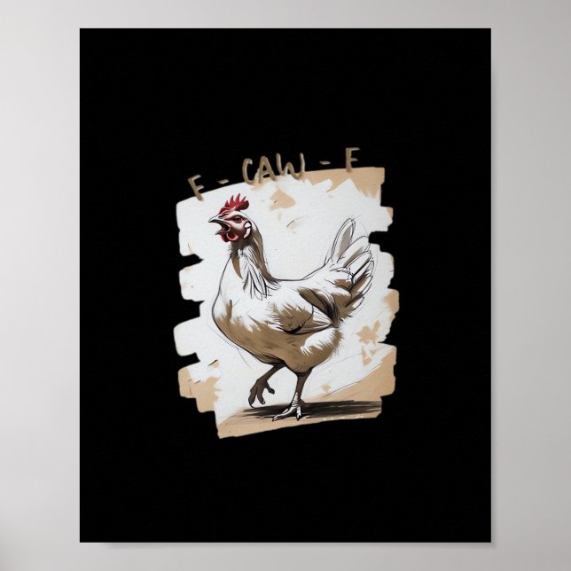 F-Caw-F Vintage Graphic Poster (Front)