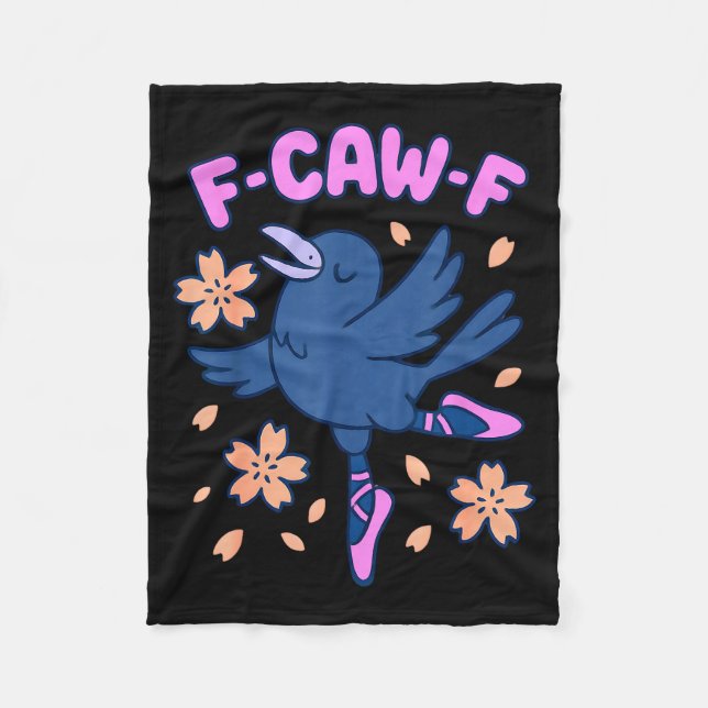 F Caw F Women Crow F-caw-f Black Bird Fcawf Raven  Fleece Blanket (Front)