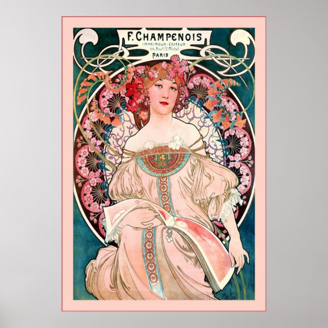 F. Champenois Imprimeur-Editeur  ~ Alphonse Mucha Poster (Front)