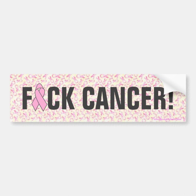 "F*CK CANCER" Breast Cancer Bumper Stickers (Front)