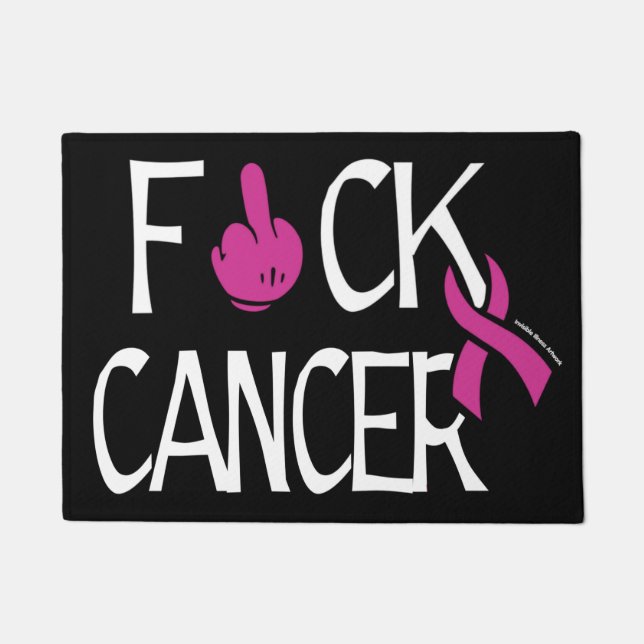 F#CK CANCER...Breast Cancer Doormat (Front)
