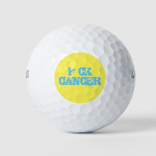 F*ck Cancer Golf Ball - Distressed Design (Front)