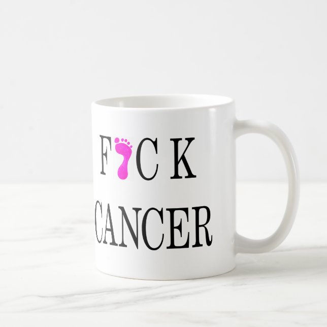 f*ck cancer soft text coffee mug (Right)