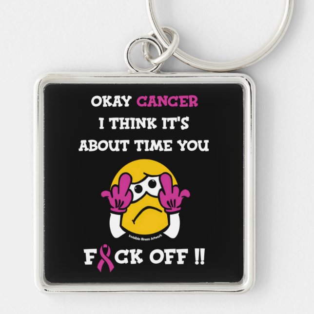F#CK OFF...Breast Cancer Key Ring (Front)