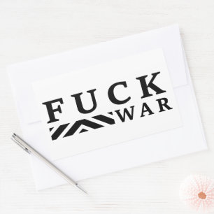 F@ck war no war rectangular sticker
