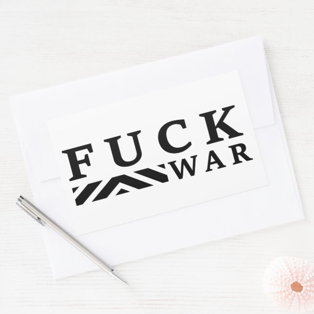F@ck war no war rectangular sticker (Envelope)