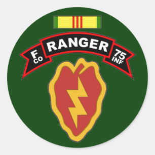 F Co, 75th Infantry Regiment - Rangers, Vietnam Classic Round Sticker